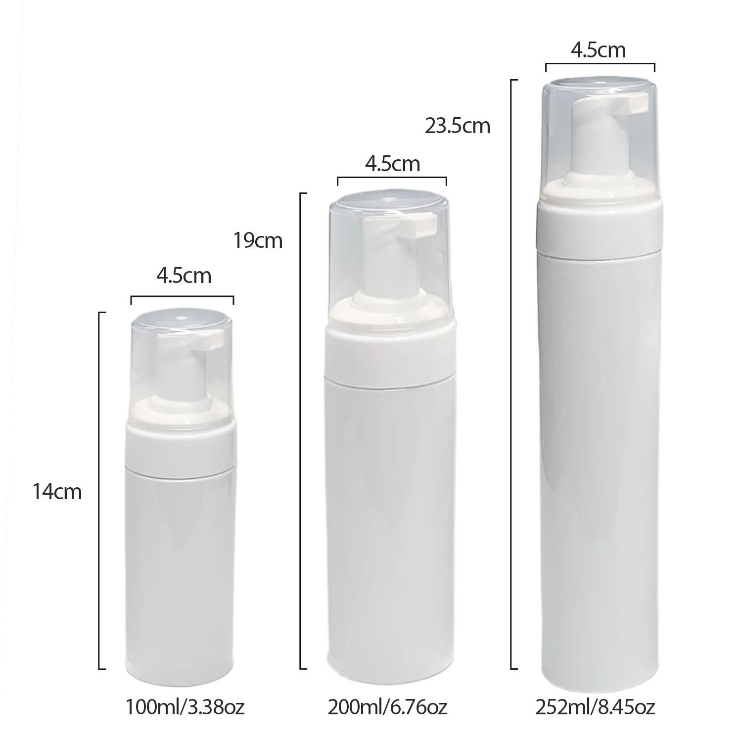 Plastic Foaming Dispenser Bottle for Shower Gel and Cosmetics - Refillable Pump