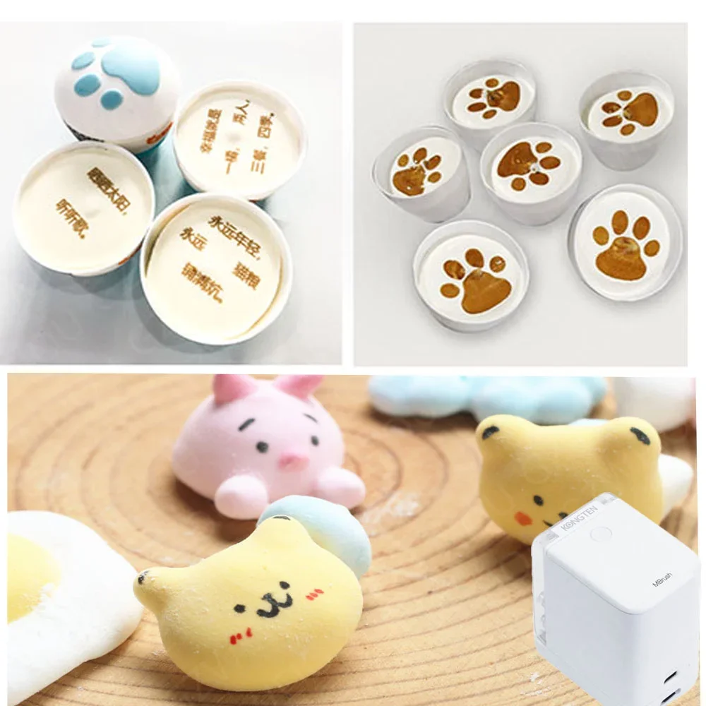 Mbrush Mini Handheld Food Printer Tinta Comestível Tinta Portátil Impressão de Caneta Personalizada Faça Você Mesmo Pão Macarons Café Cookies Post Printing - Imagem 2