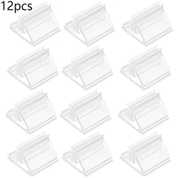 Mini Clear Stands for Cards and Photos - Elegant Table Decor for Weddings and Events (24/48 Pack) (12pcs)