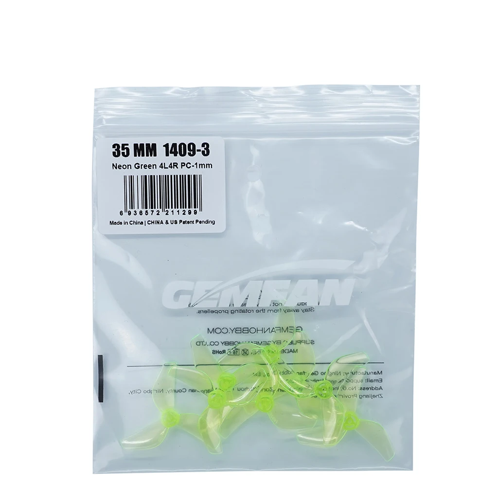 Hélice Gemfan 1409 3 pales 35mm pour Meteor65 Pro FPV Whoop - Lot de 16