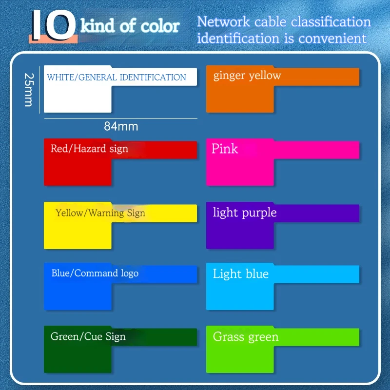 

300Pcs Colorful Self-adhesive Cable Labels Waterproof Identification Tags Stickers Network Marker Tool Fiber Wire Organizers
