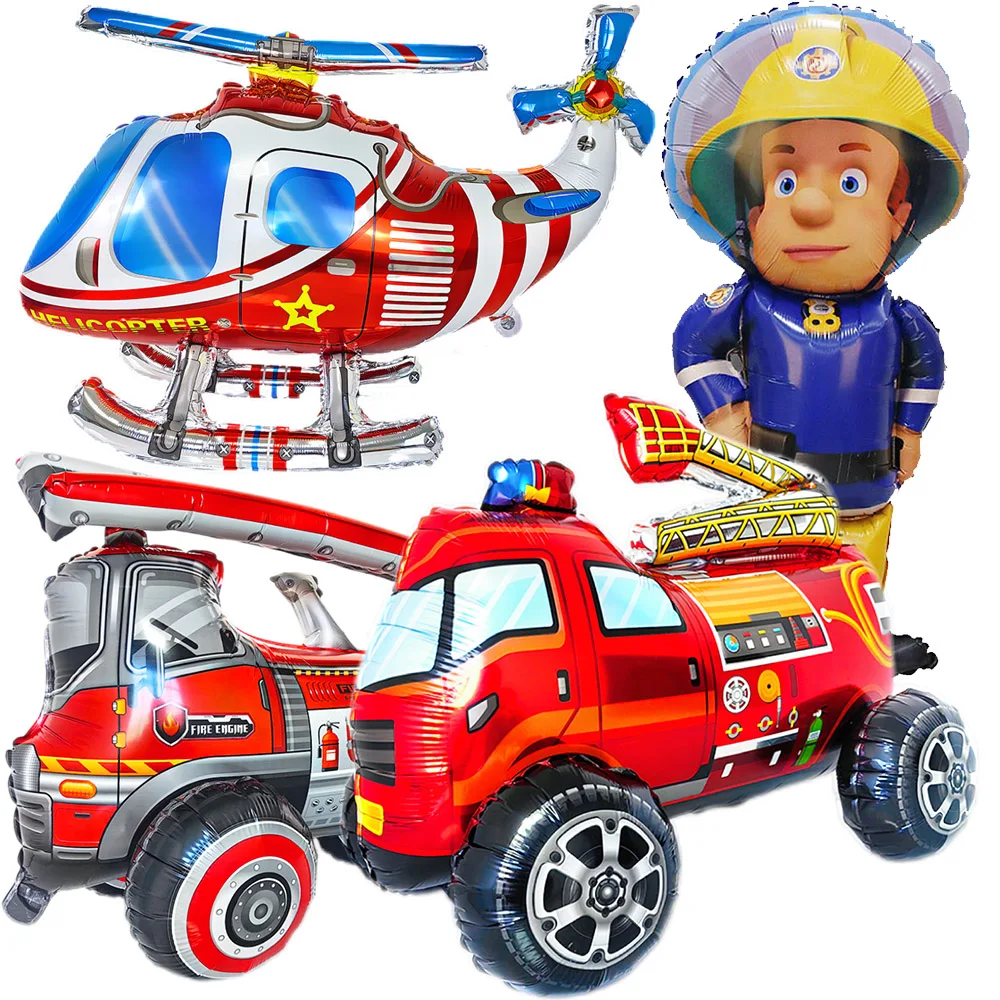 3D Firetruck Party Balloon Self Standing Fire Engine Balloon