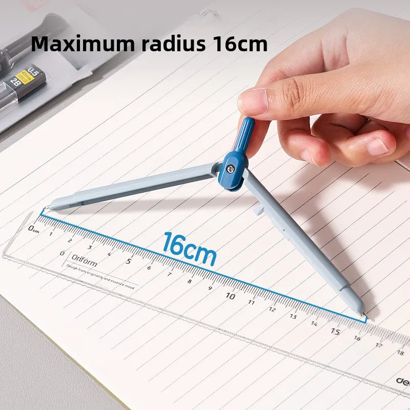 금속 펜형 컴퍼스 휴대용 학생 수학 기하학 교육 시험용 컴퍼스 교체 가능한 심 포함 도면 작성 도구