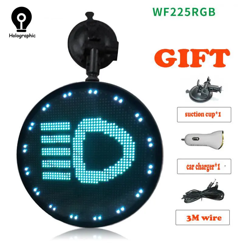 

22cm 48 dot LED Display Screen Programable Digit Sign Board Schermo Pubblicitario Wifi Remote Control Light RGB Screen Car Panel