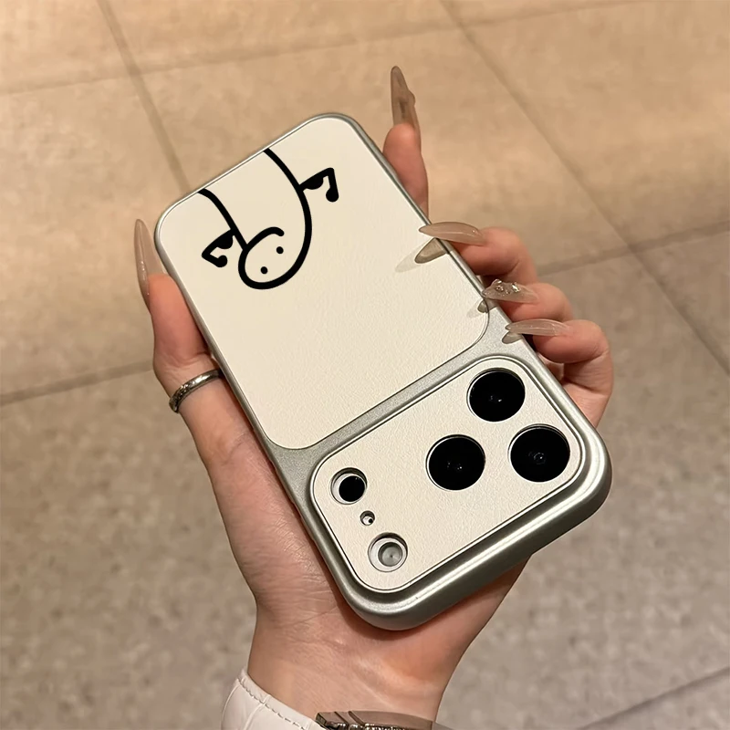 Minimalist Black Line Muscle Man Pattern Faux Leather Phone Case
