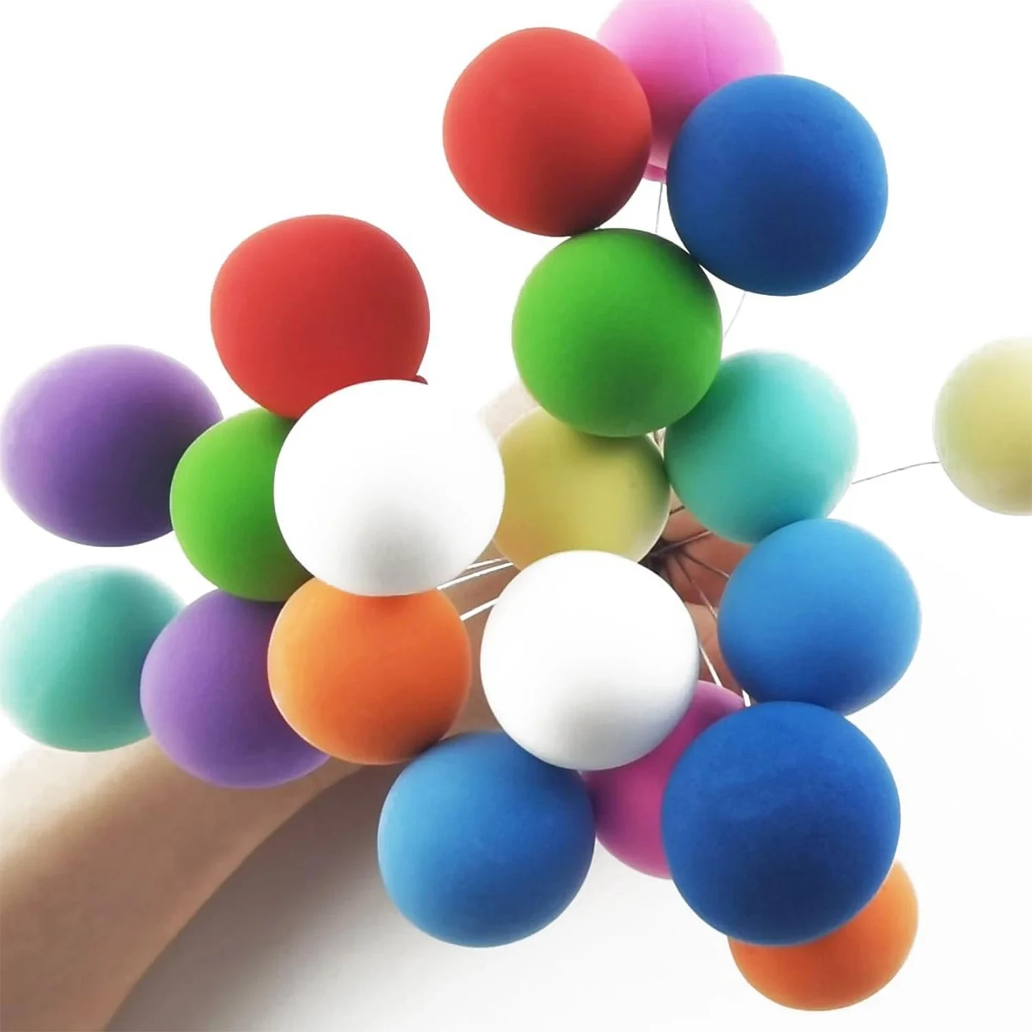 50 Stück Ballon-Kuchenaufsätze – bunte Mini-Kugeln, Cupcake-Dekoration für Geburtstag, Hochzeit, Partyzubehör (nicht giftig) – Detail 4