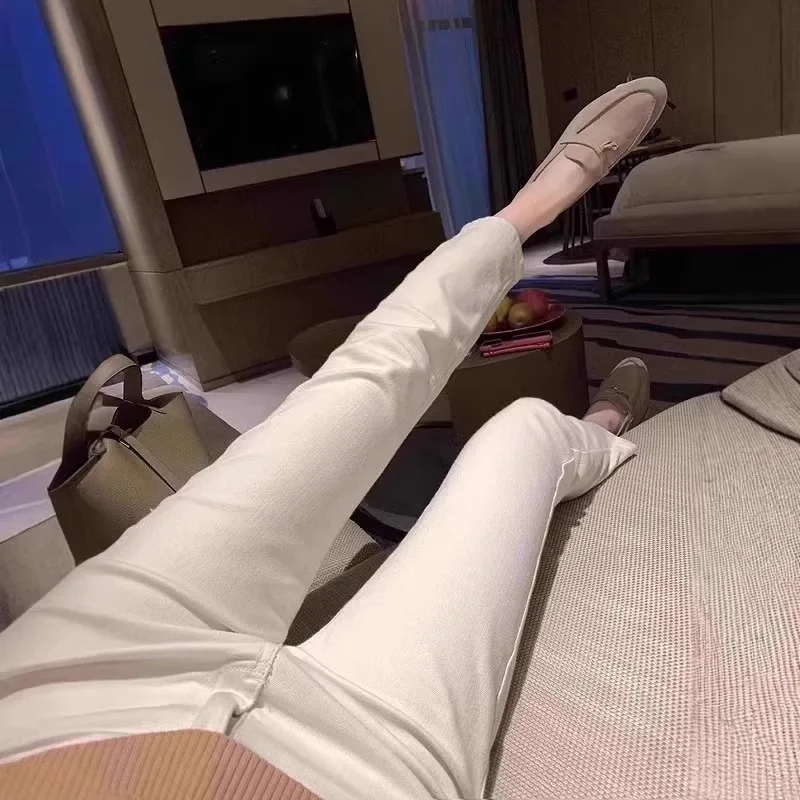 High Waist Slim Fit Straight Leg Denim Jeans Women's Small Stature Elastic Nine Tenths 45cm e Tube Summer Casual Cotton ...