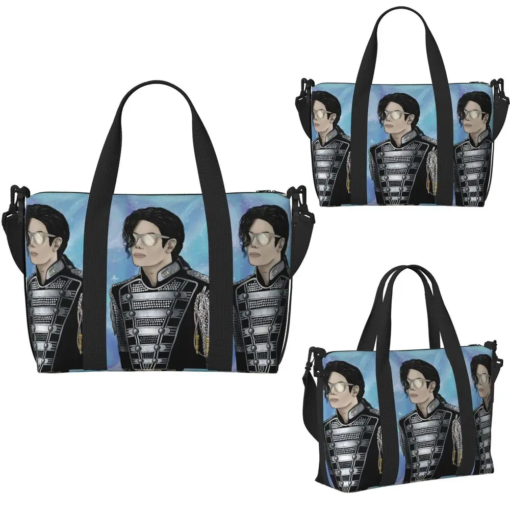 Michael Jackson Musicians Singers Dancers Beach Travel Bag Large Capacity Tote Bags for Sport Women Shopping Duffle Shoulder Bag