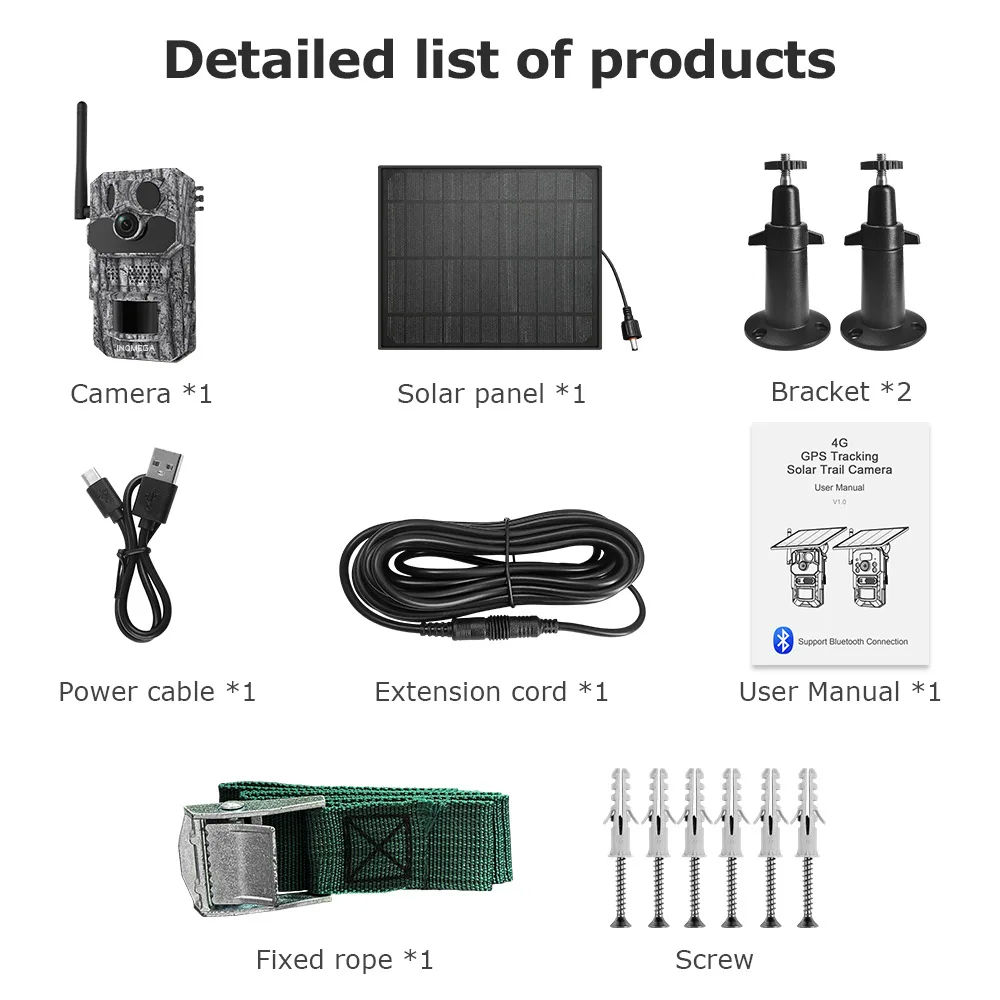 HD 4K Solar 4G Smart GPS Positioning Hunting Camera Waterproof Animal Camera Support Outdoor Monitoring Temperature Detection hunting trail camera trail camera