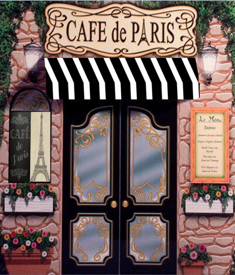 cafe de paris bukery shop et birthday party photo background photography backdrops banner studio