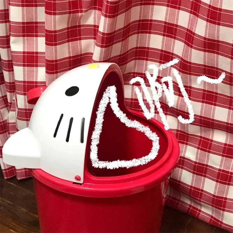 

Sanrio Kawaii Hello Kitty Cute KT Cat Mini Garbage Bin Room Creative Toilet Decoration Flap Wastebasket Anime Accessories Gift