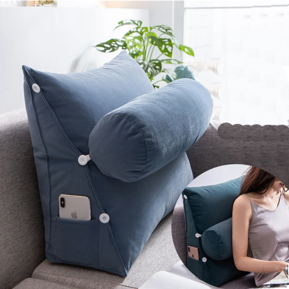 

Sofa Triangular Cushion - Multifunctional Chair Bedside Removable Pillow - Cojin Decor for Home Room Chair