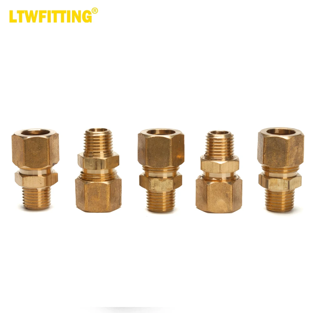 

Латунный фитинг LTWFITTING с наружным диаметром 1/2 дюйма x наружным диаметром 1/4 дюйма, мужской Компрессионный фитинг NPT (комплект из 5 шт.)