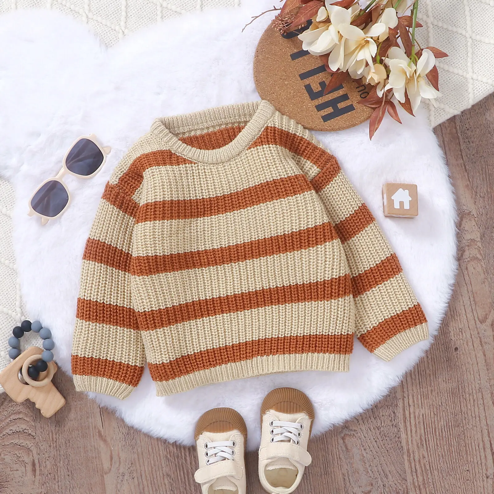 New Cute Striped Newborn Baby Sweater Winter Child..