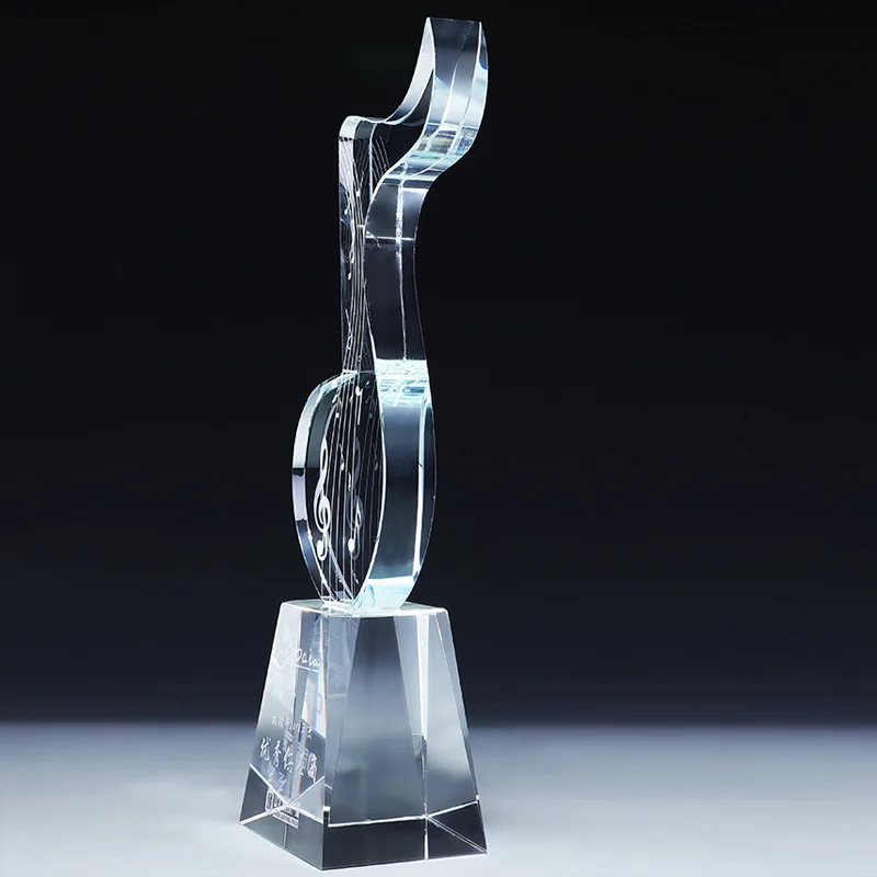 Creative Custom Music Note Crystal Trophy Singing Competition Excellent Annual Meeting Souvenir Gift Home Decoration Award Medal