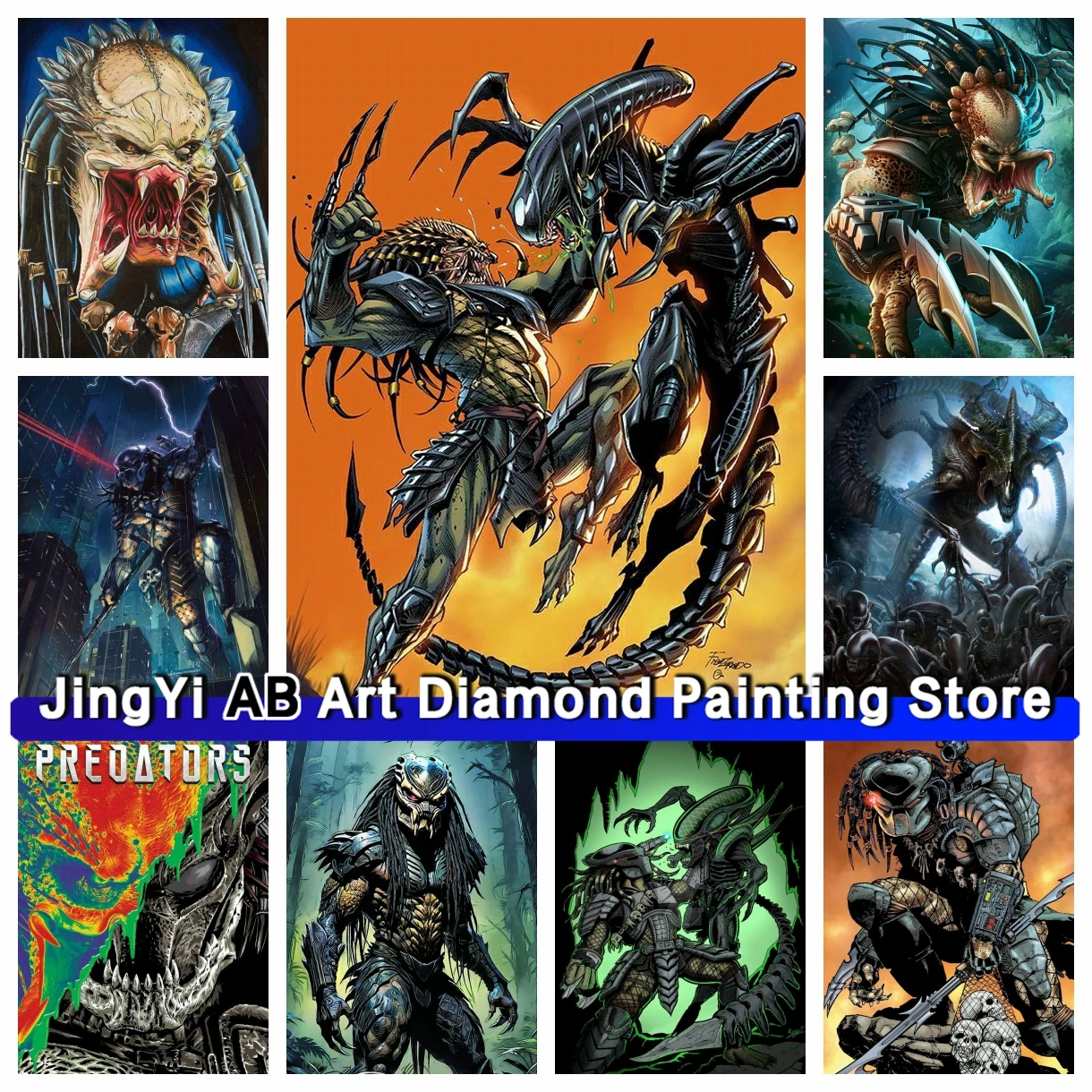 

Predator 5D DIY AB Diamond Painting Movie Full Square/Round Drill Cross Stitch Embroidery Mosaic Handicraft Home Decoration Gift