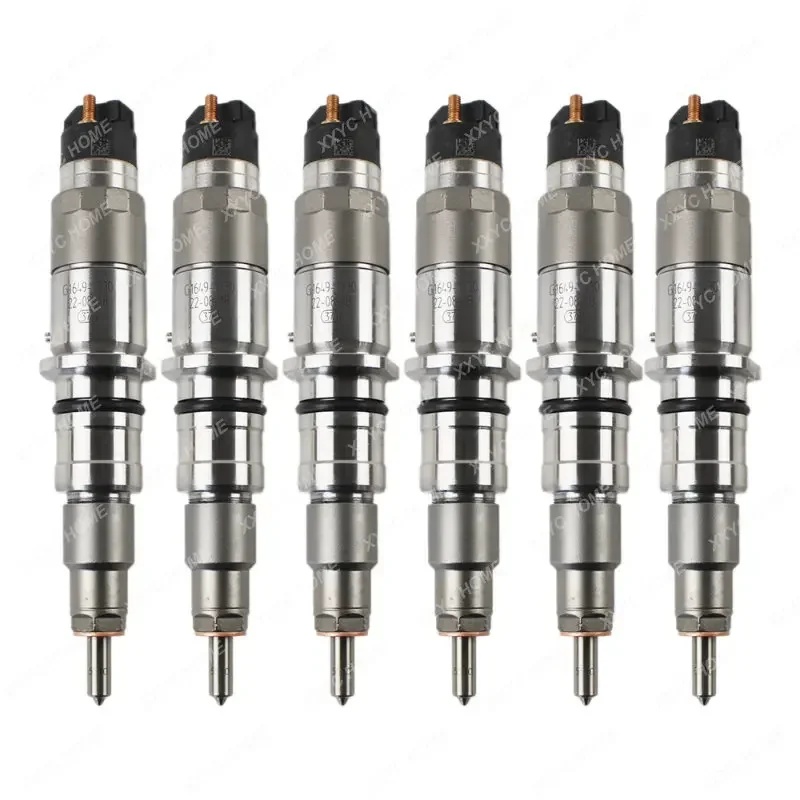 

6pcs 0445120059 0445120231 Common Rail Injectors For Komatsu PC200-8 Hitachi ZW180 Hyundai HL770-7A Cummins QSB6.7