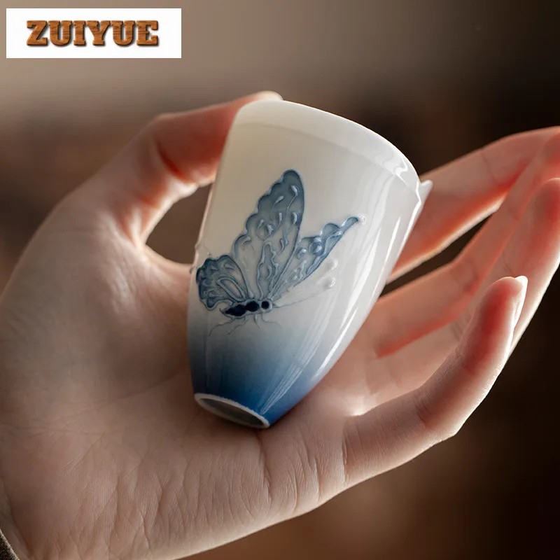 2 قطعة/الوحدة التدرج المنحدر رسمت باليد فراشة فنجا...