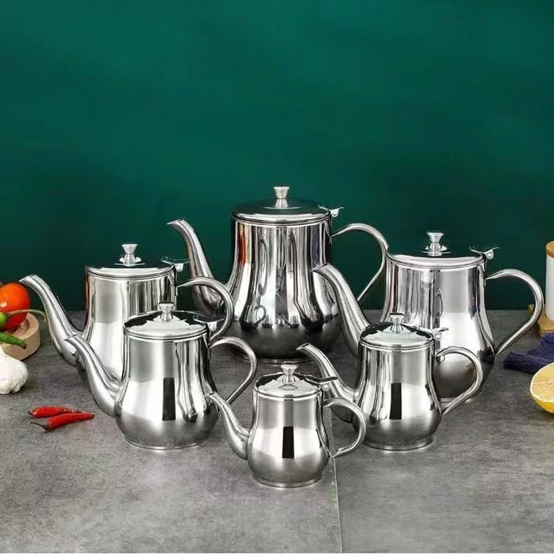 Stainless Steel Oil Kettle Portable Oil Pot with Filter Large Capacity Thickened Liquid Storage Jug Suitable for Induction Cooke