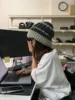 Warm Knitted Woolen Hat for Women Autumn Winter Large Head Size Ear Protection Aosphere Sense Thi Needlework Cap