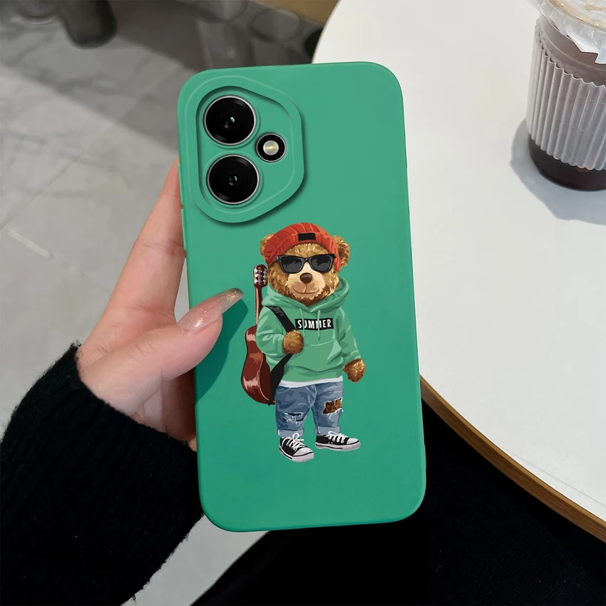 Astronaut-Themed Liquid Silicone Anti-Slip Phone Case