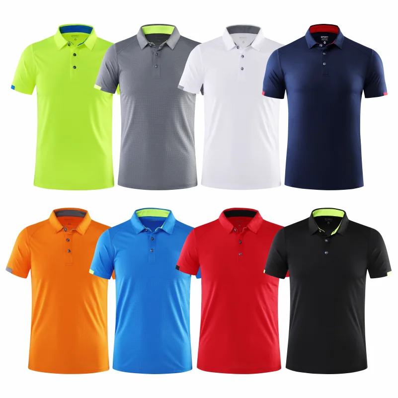 Quick Drying Short Sleeved Polo Shirt Golf Company Group Brand Breathable Fitness Lapel Sports Short Sleeved 8-Color Large