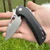 Steel Rose Handmade Poratable Topwell Pocket Knife Sharp M390 Blade Flax Handle Ball Bearing Quick Oopening EDC Survival Outdoor 4