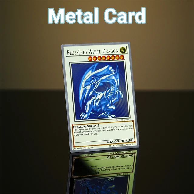 Fanattik Carta Metálica De Yu-Gi-Oh: Blue Eyes Ultimate Dragon, Edición Limitada Con Soporte