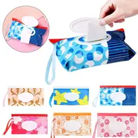 EVA Baby Wet Wipe Pouch  Cute Snap-Strap Reusable Wet Wipes Bag Flip Cover Tissue Box Refillable Wet Wipe Bag Useful Tissue Box 1