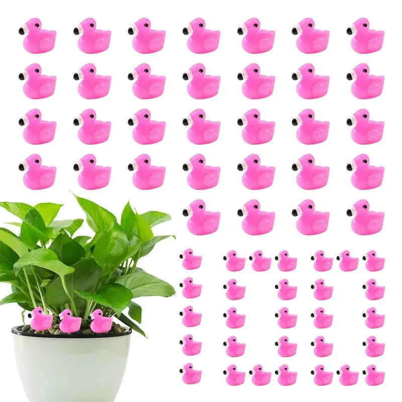 

100 Pcs Mini Resin Flamingo Garden Statue Yard Bird Creative Garden Desk Decor Lawn Yard Ornament home Decoration Accessories