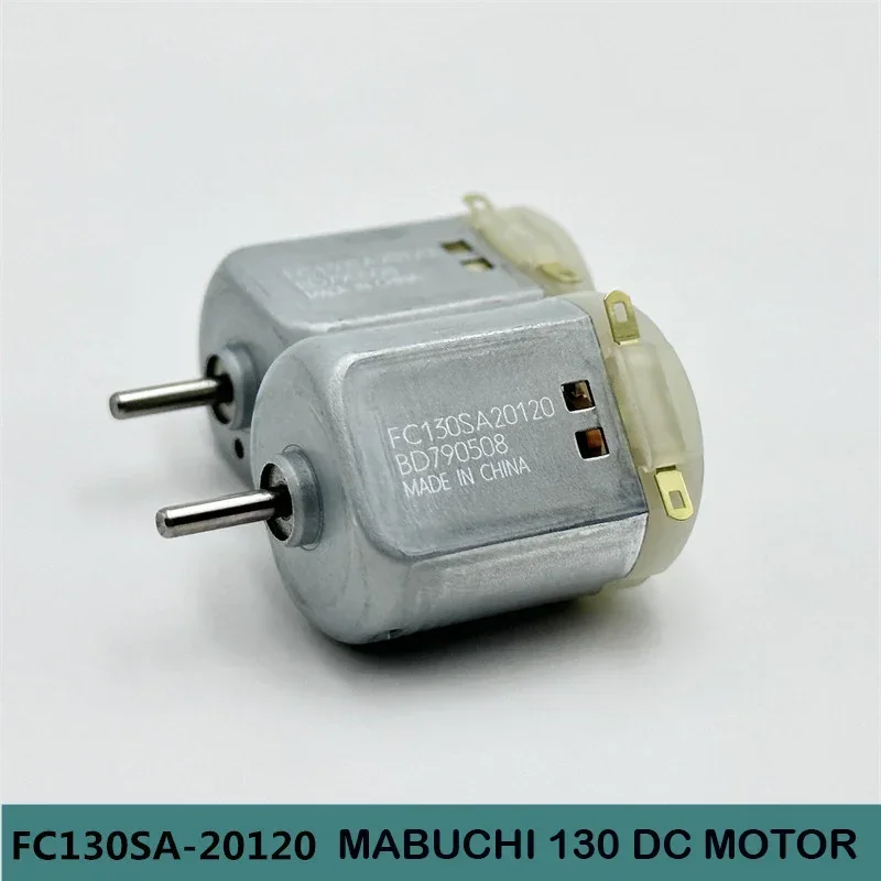 Moteur Mabuchi FC-130SA-20120 haute vitesse 17000 tr/min pour RC, montrant l'arbre et les câbles.