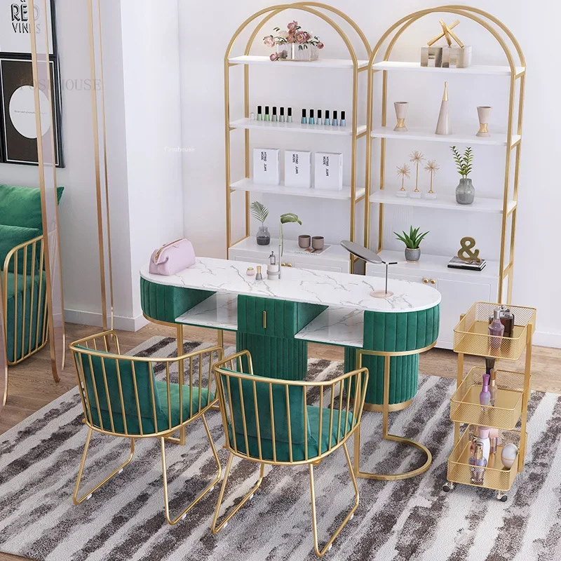 Modern Marble Nail Table Creative Professional Manicure Table Chair Set Modern Minimalism Designer Single Double Manicure Tables