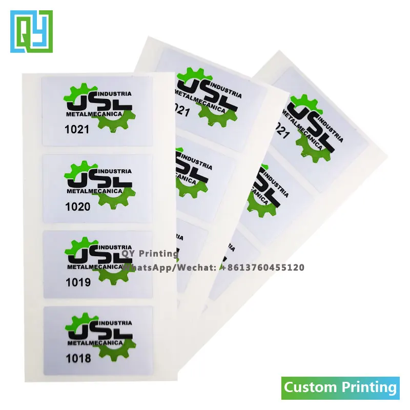 25x40mm 커스텀 실버 무효 애완 동물 파손 확인 라벨 봉투 씰링 보안 스티커 일련 번호, 1000 피스