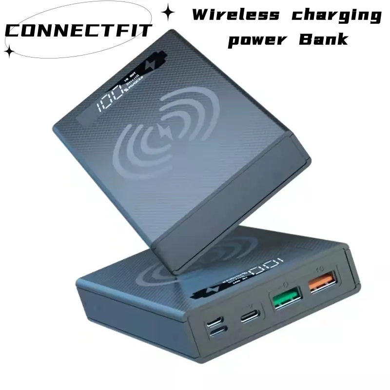 Wireless Power Bank Batterie Fall 12V PD QC 3,0 USB C Schnelle Drahtlose Lade DIY Shell 18650 Batterie Ladegerät fall für iPhone 14