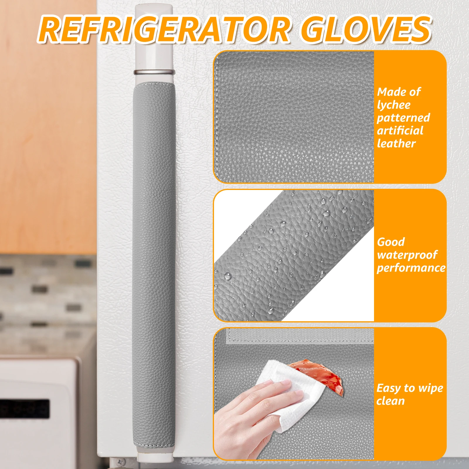 6Pcs Refrigerator Door Handle Covers PU Leather Oven Microwave Door Handle Protector with Adjustable Buckle Gloves door handle covers