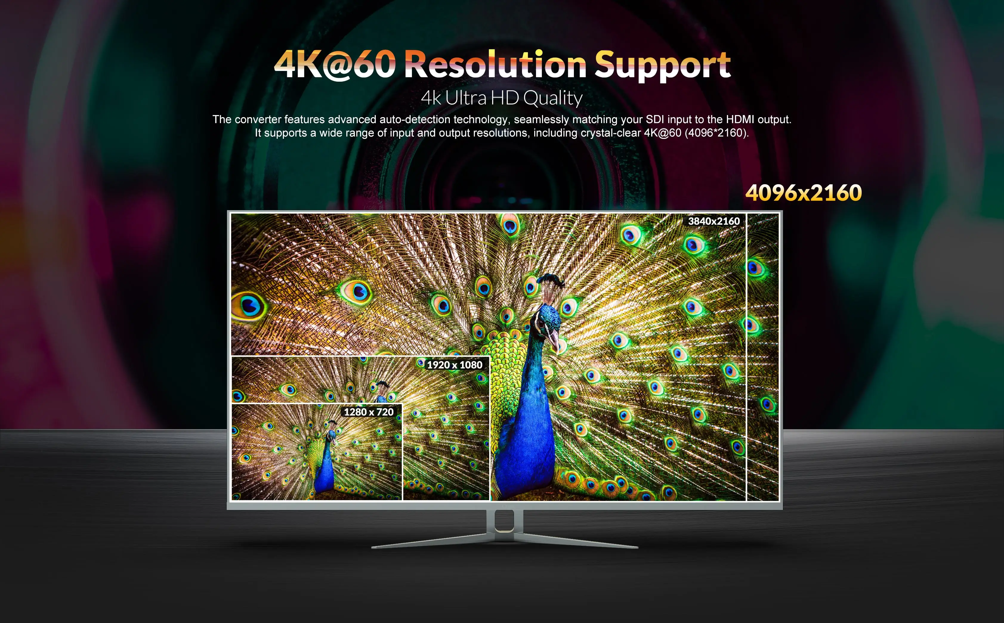 . SC1112-12G 12G-SDI to HDMI-compatible 2.0 4K Broadcast Converter up to 4K60HZ