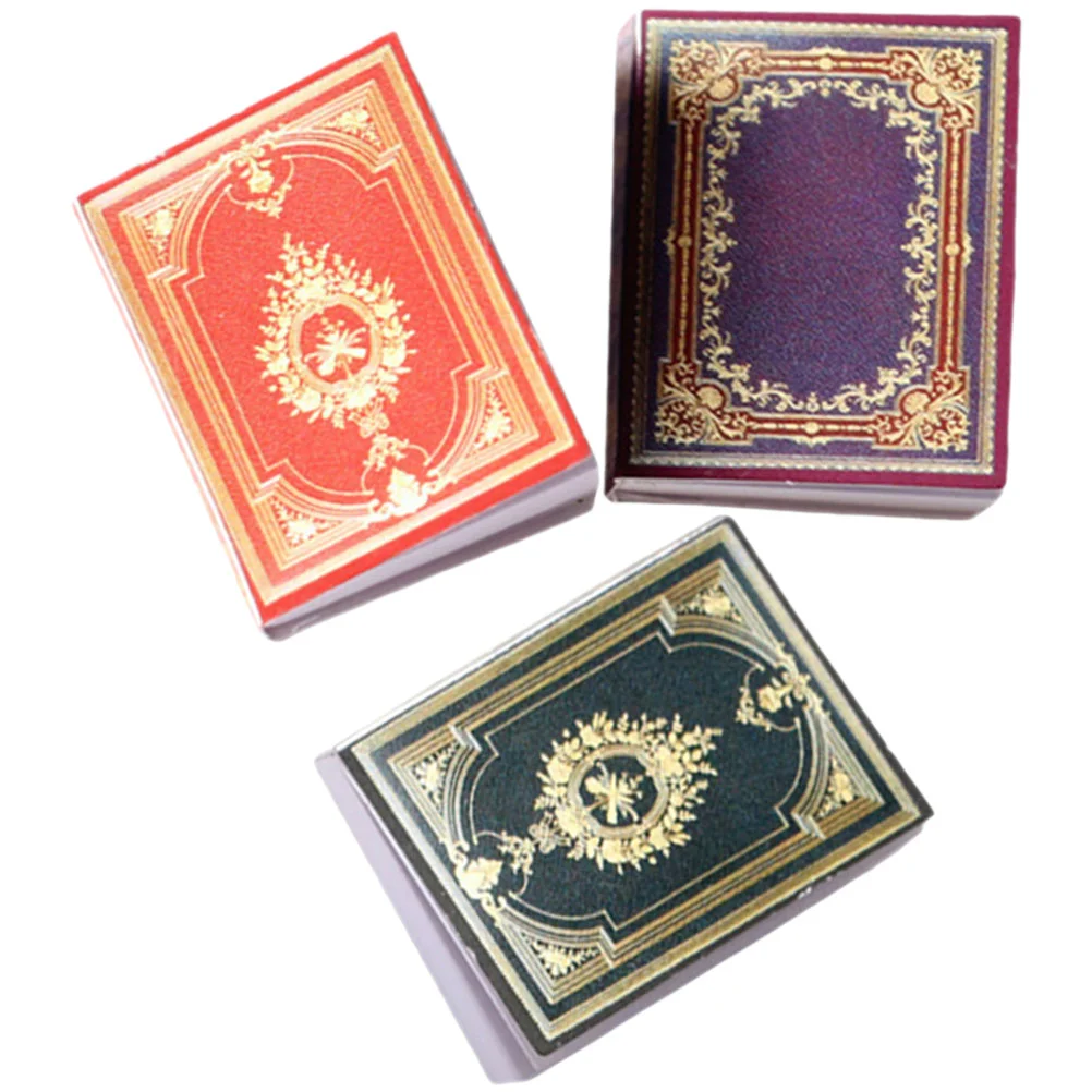 

3 Pcs Mini Book Books House Dollhouse Accessories Miniature Dolls Miniatures Shelf Decor Turn The Page Decoration