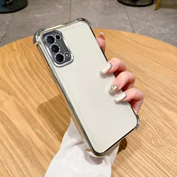 Clear Electroplate Shockproof Phone Case Bumper - Enhanced Protection & Style for OPPO Reno5 4G (4jfs silver)