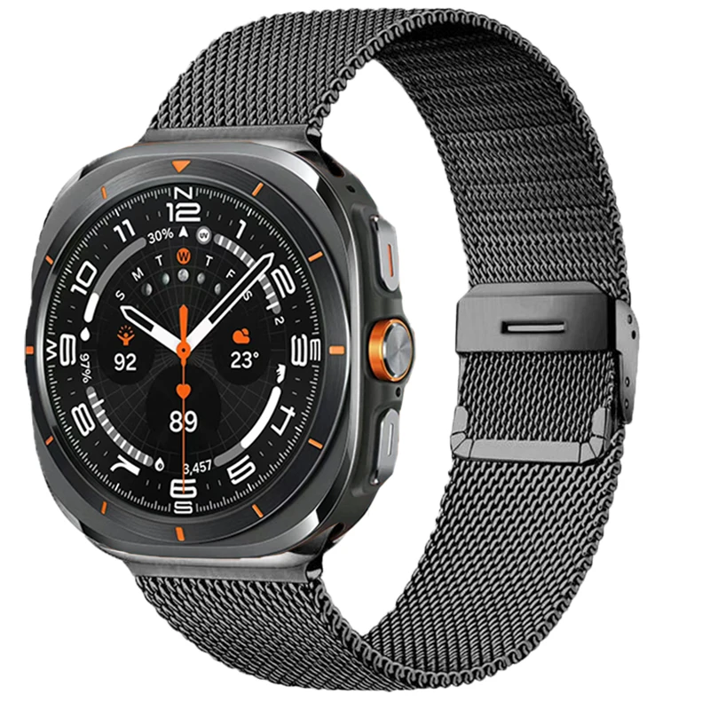 Premium Stainless Steel Curved End Watchband Bracelet, No Gap Design