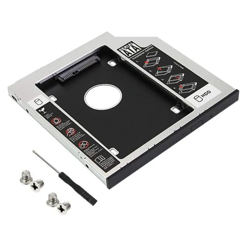 

Hard Drive Tray Hard Disk Case Mounting Bracket Universal Hard Disk Enclosure With Screwdriver For Laptop Optical Bay Drive