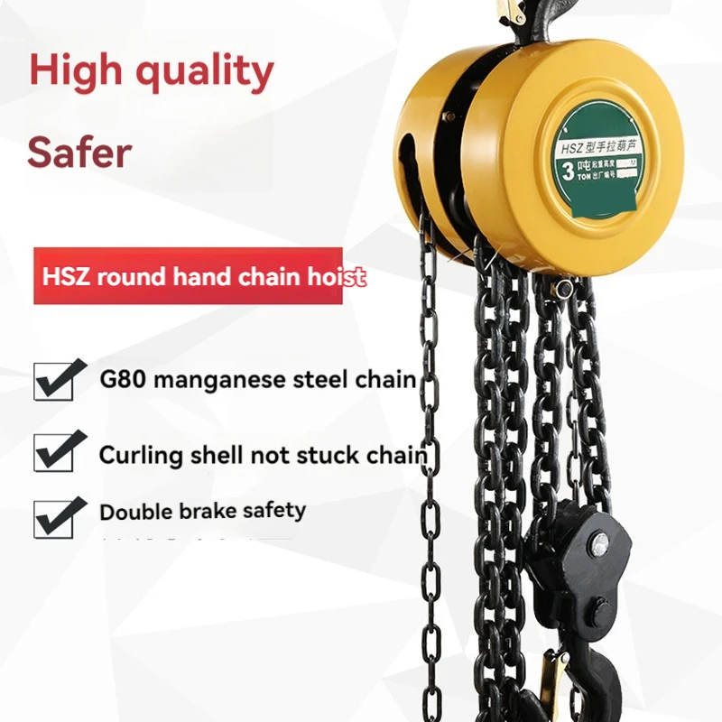 National standard hand chain hoist 2 tons 1 ton 3 tons 5t round manual hoist chain crane inverted manual chain hoist