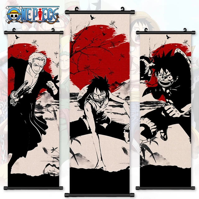 Quadro decorativo Poster Luffy Anime One Piece Desenho Arte com o