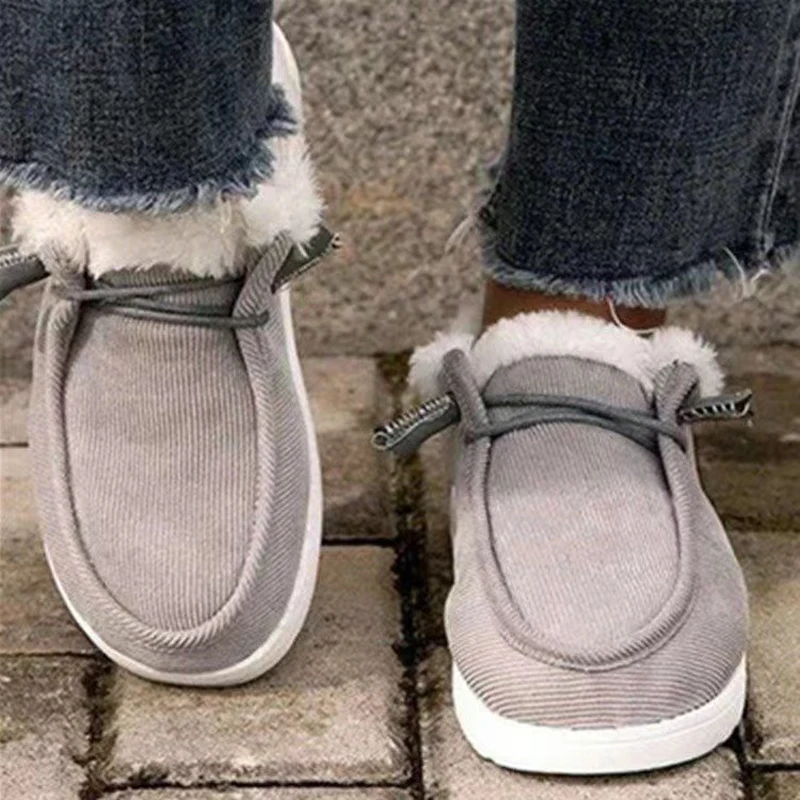 

Shoes Women Wendy Comfortable Flat Slip On Mujer Zapatillas Winter Warm Plush Vulcanize Sneaker Fur Mocassin Loafers Female New