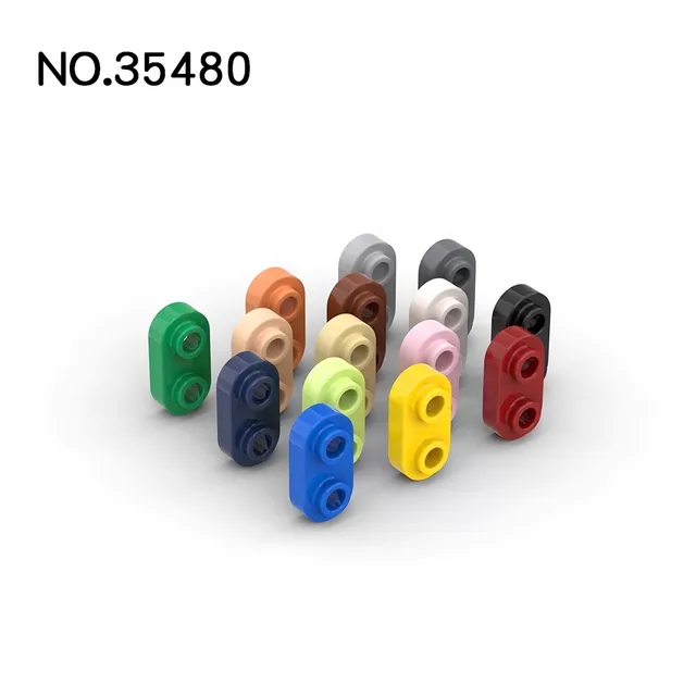 100pcs 35480 Building Blocks 10 pezzi piastra 1x2 arrotondata con 2 borchie aperte per parti di mattoni fai da te MOC compatibil 4