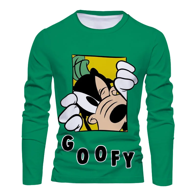 2025 Autunno Moda Disney Brand Stitch e Mickey Anime Stampa 3D New Street Casual Trend T-shirt da uomo girocollo a maniche lunghe 4