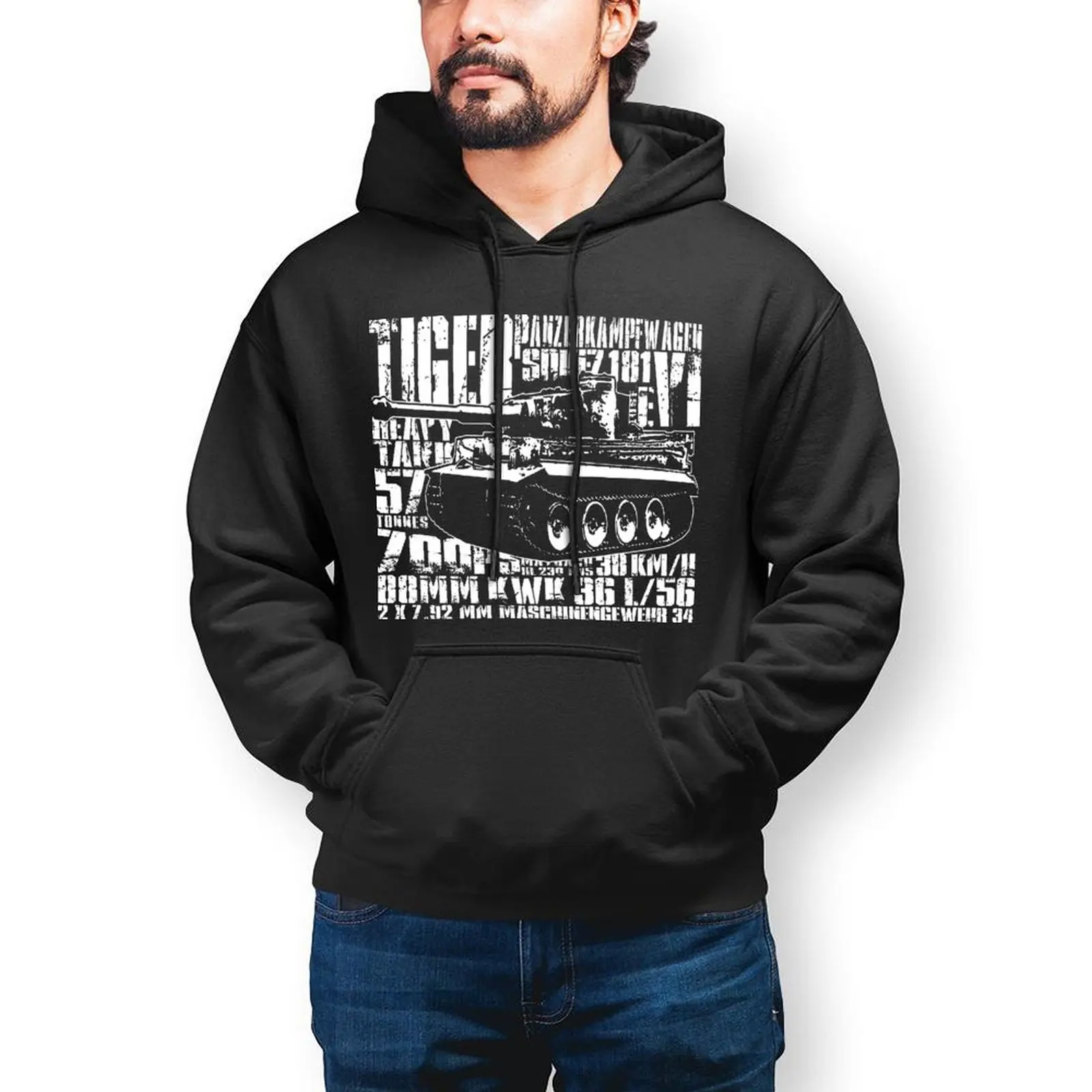 

Wehrmacht Mens Loose Hoodies Man Tiger Casual Hoodie Winter Kawaii Pattern Hooded Shirt Plus Size