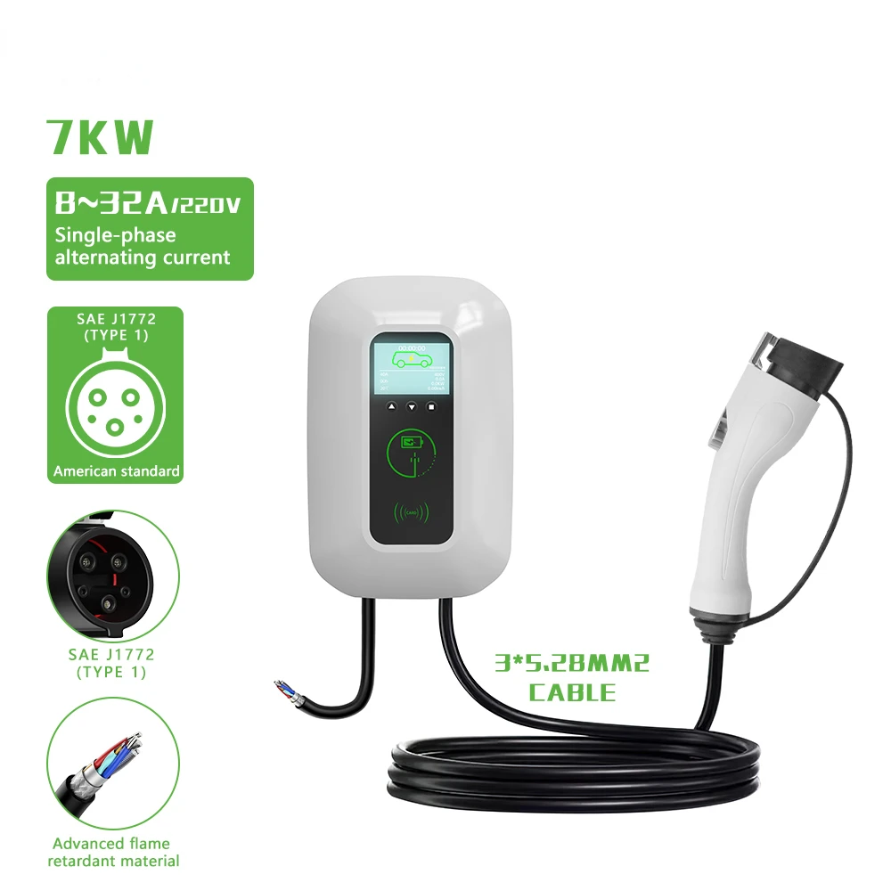Skygle Wallbox Ev Charger 22Kw 3 Frase Type1 J1772 Ac380V Cavo Impermeabile 5M 32A Stazione Di Ricarica Ev A Parete