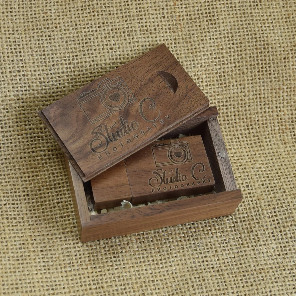 USB 플래시 드라이브 펜드라이브, 나무 USB 3.0, 선물용 메모리 스틱, 상자 포함, 무료 사용자 정의 로고, 4GB, 8GB, 16GB, 32GB, 64GB, 10 개/로트