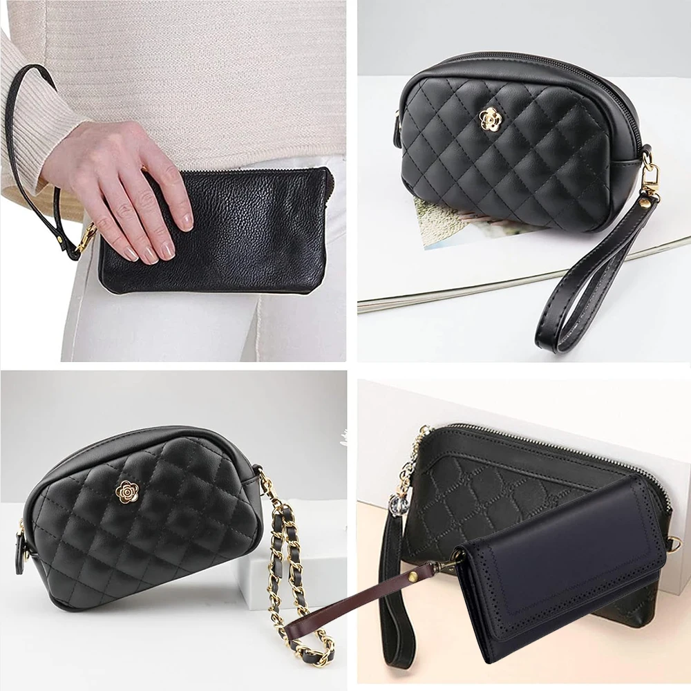 Leather Wristlet Strap Replacement Clutch Purse Bag Handle Belts for Handbag Wallet Key Wrist Lanyard Bags Accessories 14.5cm