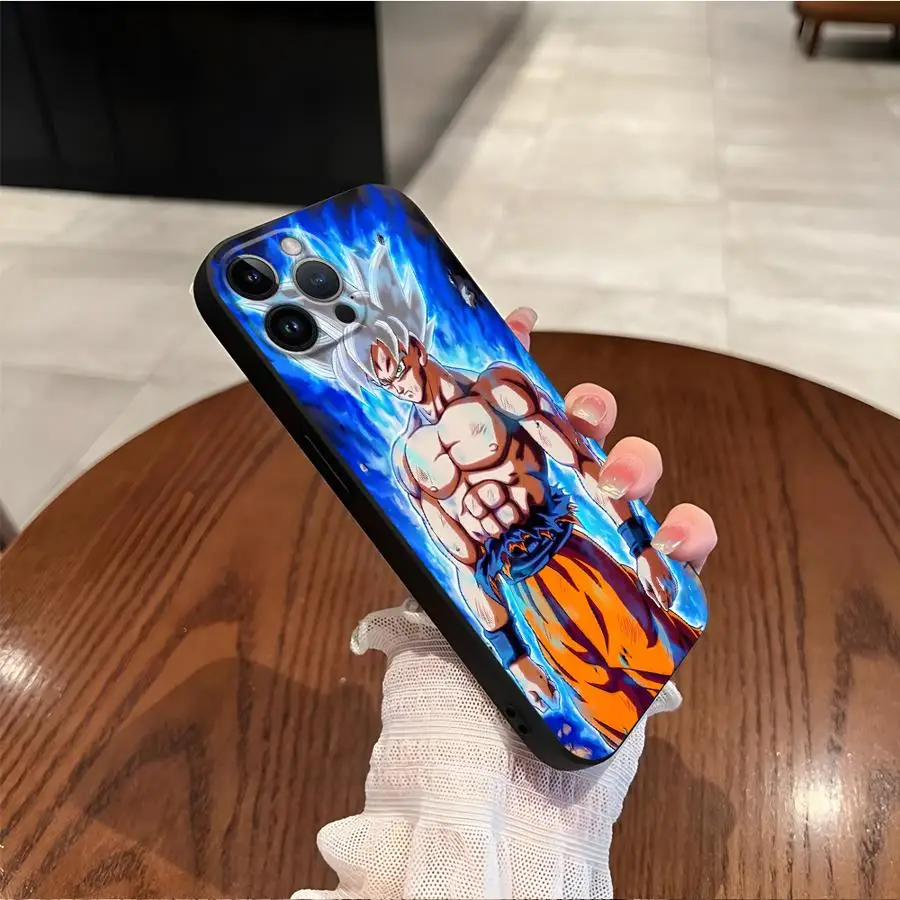Black Soft Phone Cover with Super Saiyan 3D Visual Effects